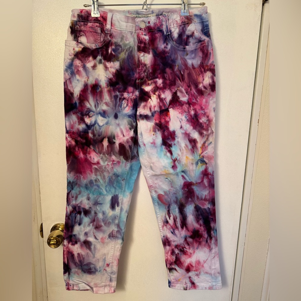Tie Dye Denim Capris size 10